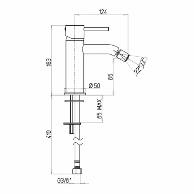 Смеситель для биде Paini Cox 78PW304O никель брашированный