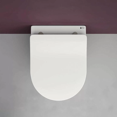 Унитаз подвесной Ceramica Nova PLAY Rimless CN3001_1002CH безободковый, с крышкой микролифт, с инсталляцией и кнопкой хром
