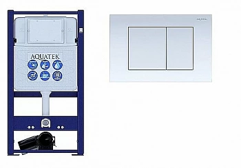Инсталляция для унитаза Aquatek INS-0000016 с кнопкой KDI-0000009 белая