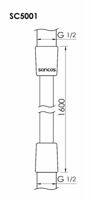 Душевой шланг Sancos SC5001MB черный матовый