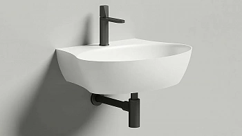 Раковина Salini ALDA WALL 01 140311G 58 из искусственного камня S-Sense, белая глянцевая