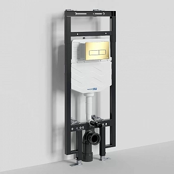 Инсталляция для унитаза WasserKraft Dinkel 58TLT.010.ME.PG03 с кнопкой глянцевое золото