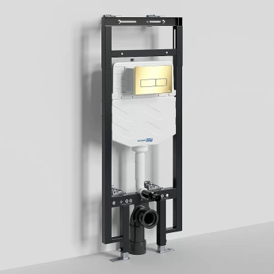 Инсталляция для унитаза WasserKraft Dinkel 58TLT.010.ME.PG03 с кнопкой глянцевое золото