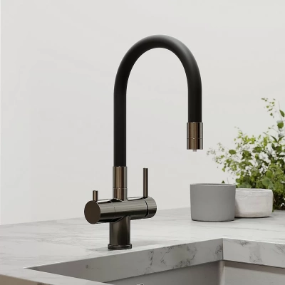 Смеситель для кухни Sancos Lucia SC4004GG вороненая сталь