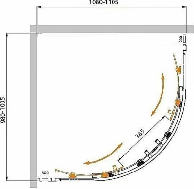 Душевой уголок Cezares MOLVENO RH-22 матовый 110x100