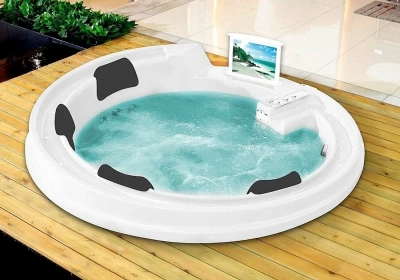 Ванна акриловая Gemy Water Channel G9090 K 190х190 белая с гидромассажем