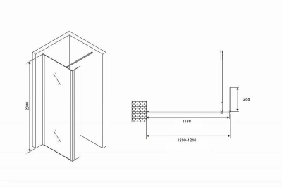 Душевое ограждение Abber Immer Offen AG66120B 120