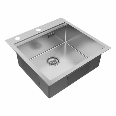 Кухонная мойка Paulmark KRONER-PRO + коландер ADVANCE PM705151-BS+A405-BS нержавеющая сталь