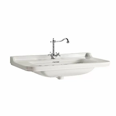 Тумба с раковиной Kerasan Waldorf 925530 Vaniglia matt 100 ваниль с 1 отверстием/заглушка золото