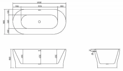 Ванна BelBagno BB405 150х80