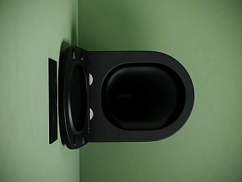 Унитаз подвесной Ceramica Nova UnoCN11001TMB черный матовый, с крышкой микролифт, безободковый, слив-торнадо