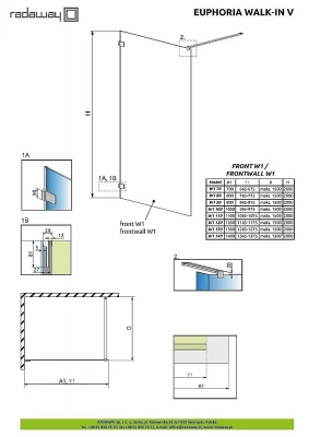 Душевое ограждение Radaway Euphoria Walk-in V 110
