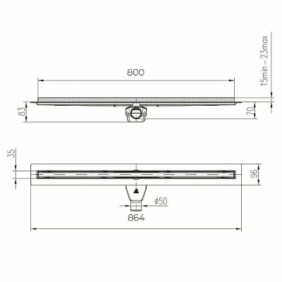 Душевой лоток PAINI Slim Line CH800SLC 80 черный матовый
