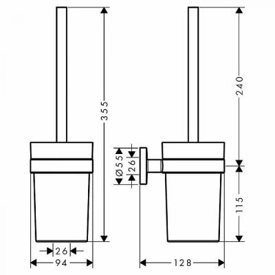 Ёршик для туалета Hansgrohe Logis Universal 41722000
