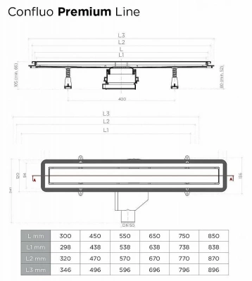 Душевой трап Pestan Confluo Premium Line White Glass 950