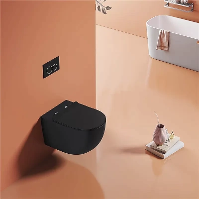 Унитаз подвесной CeruttiSpa OGLIO Aria MB CT9239 безободковый, с крышкой микролифт, черный матовый