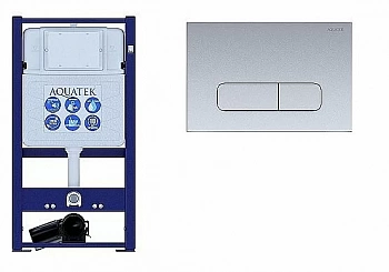 Инсталляция для унитаза Aquatek INS-0000016 с кнопкой KDI-0000014 хром матовый