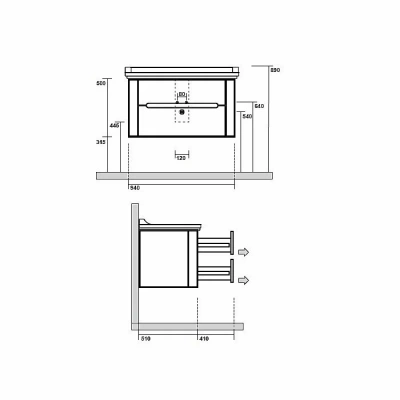 Тумба с раковиной Kerasan Waldorf 925530 Vaniglia matt 100 ваниль с 1 отверстием/заглушка золото