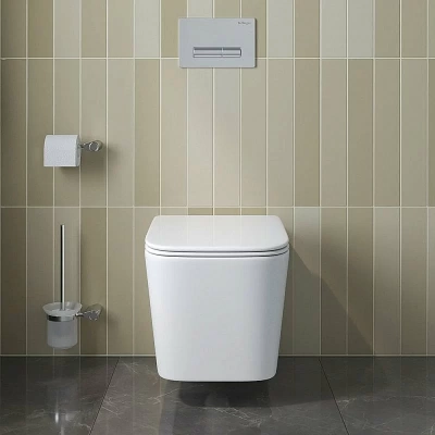 Унитаз подвесной BelBagno DUE-TOR BB5171CH-TOR/SC белый, с крышкой микролифт, безободковый, слив-торнадо