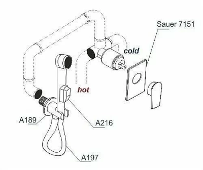 Гигиенический душ WasserKRAFT Sauer A71097