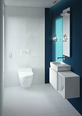 Унитаз-биде подвесной Geberit AquaClean 146.094.11.1 белый, с крышкой микролифт, безободковый