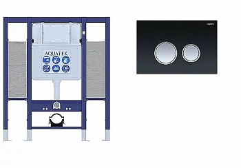 Инсталляция для унитаза Aquatek INS-0000015 с кнопкой KDI-0000029 черная/хром