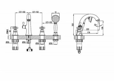 Смеситель для ванны Lemark Vintage LM2841B
