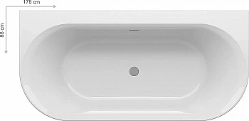 Ванна акриловая Ravak YPSILON WALL XC00100028 178x86 белая