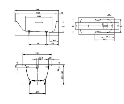 Ванна стальная Kaldewei Saniform Plus Star 336 170х75 133630000001 Antislip белый