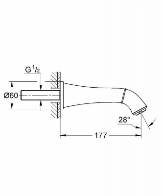 Излив для ванны Grohe Grandera 13341IG0 хром/золото