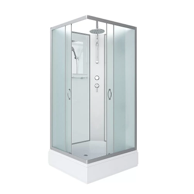 Душевая кабина Niagara Classic 330844QBKT 100x80 стекло матовое/профиль серебро