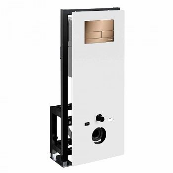 Система инсталляции для унитаза WasserKraft Glan 66TLT.010.ME.WH.RG04 с кнопкой розовое золото