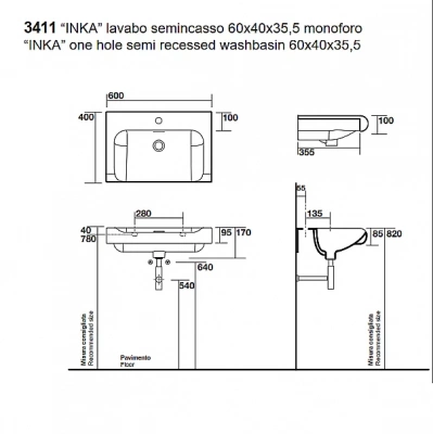 Тумба с раковиной Kerasan Inka project 120