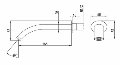 Излив для ванны Lemark LM8024С встраиваемый