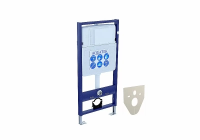 Унитаз с инсталляцией Aquatek Классик SET AQUATEK КЛАССИК cm-010 4в1 с кнопкой хром глянцевый, с крышкой микролифт, безободковый