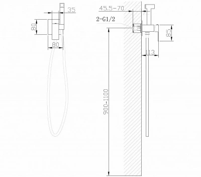 Гигиенический душ Abber DAHEIM AF8226B черный матовый